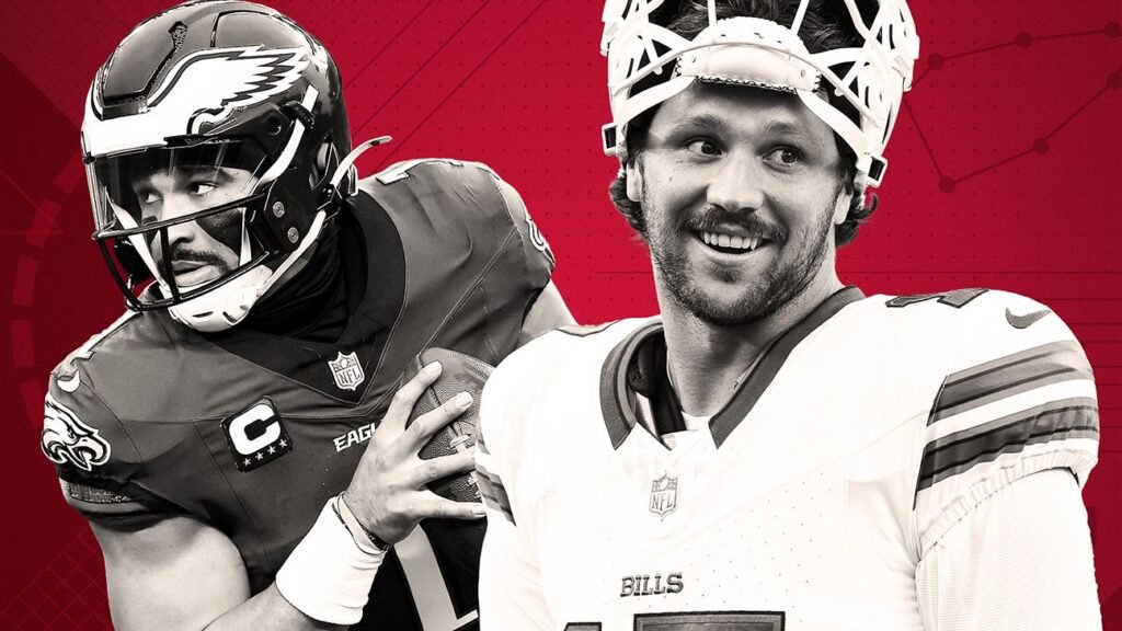 ¿Lograrán Jalen Hurts o Josh Allen superar el récord de touchdowns terrestres?