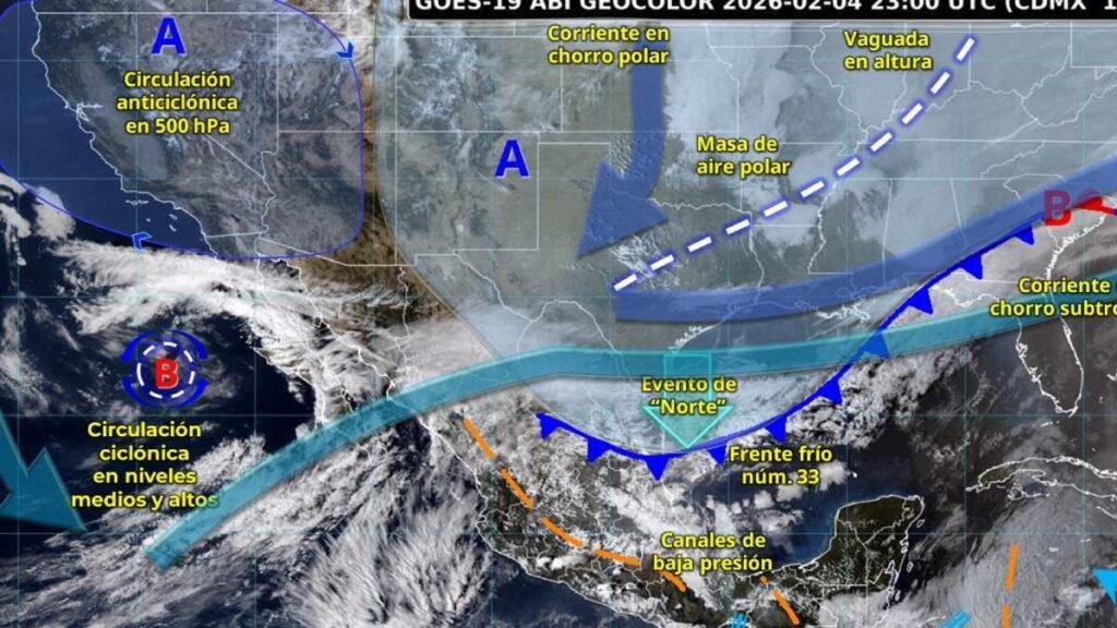 Clima en México para el 5 de febrero de 2026: Prevén lluvias, nevadas y viento "Norte"