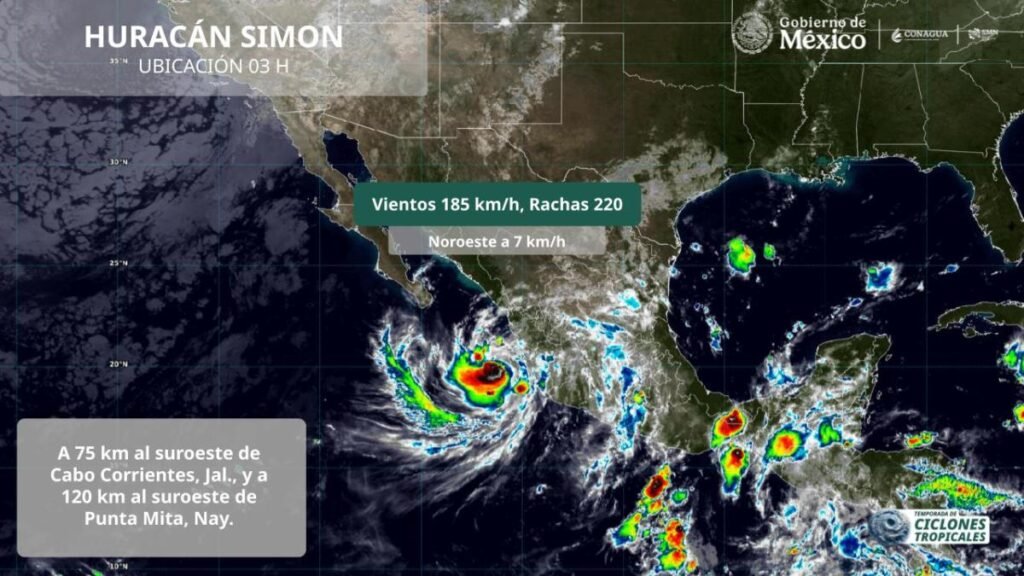 'Simón' podría alcanzar las costas de Mazatlán la medianoche del jueves; se anticipa su debilitamiento
